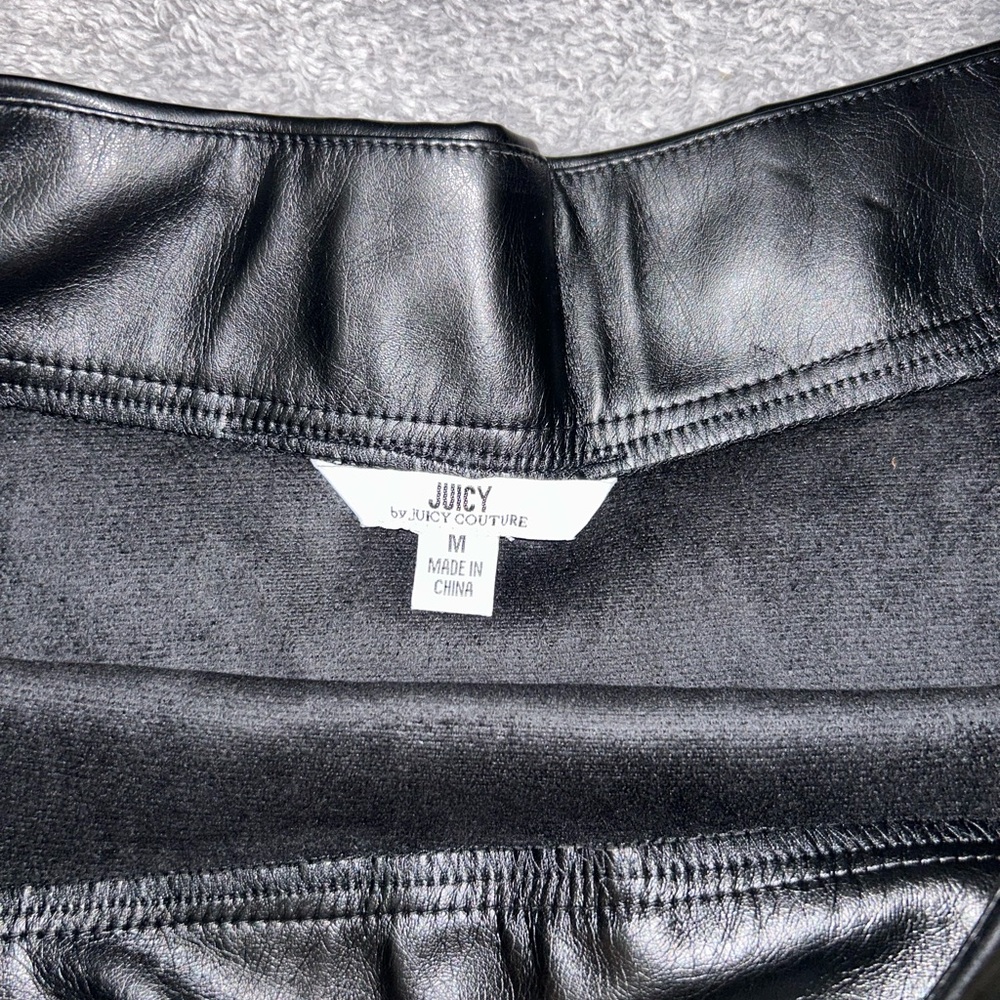 Juicy Couture Black Faux Leather Mini Skirt - Picture 3 of 4